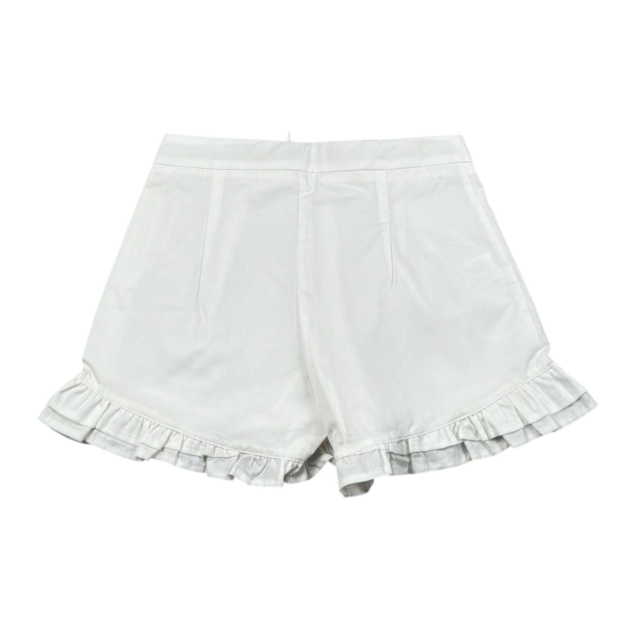 Fun & Fun Short Tinta Unita con Balze per Bambina FCJSO16587 BIANCO FUN & FUN 