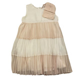 Liu Jo Zweifarbiges ärmelloses Kleid mit Rüschen Weiß/Rosa für Baby-Mädchen