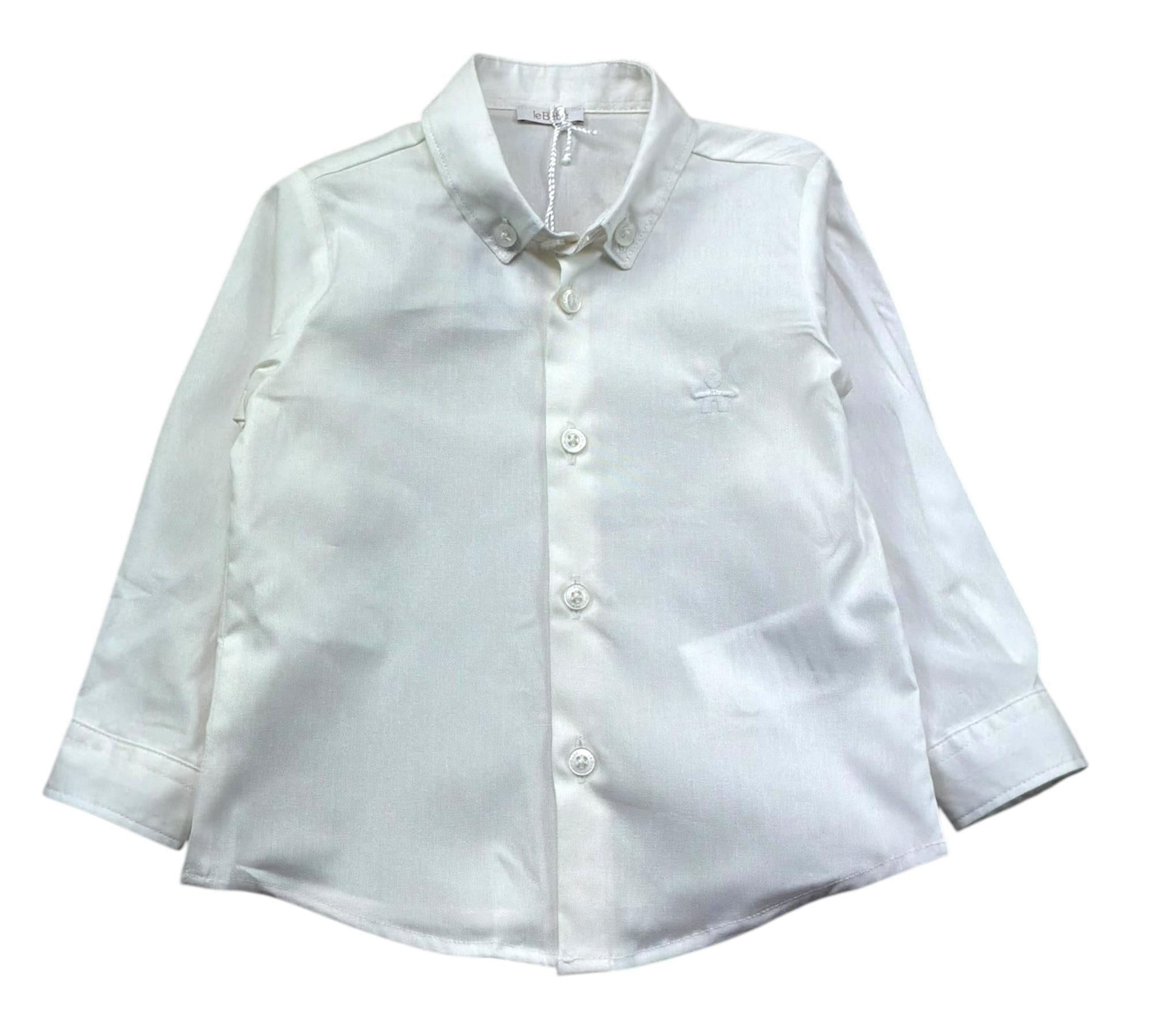 Le Bebe Camicia Manica Lunga Tinta Unita per Neonato LBB5405 BIANCO LE BEBE 
