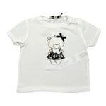 Please T-Shirt Tinta Unita con Stampa per Neonata MB12030G71 BIANCO PLEASE 