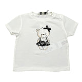 Please T-Shirt Tinta Unita con Stampa per Neonata MB12030G71 BIANCO PLEASE 