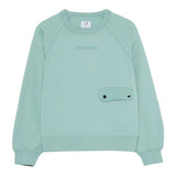 C.P. Company Felpa Chiusa Girocollo Tinta Unita per Bambino CUF015 VERDE ACQUA C.P. COMPANY 