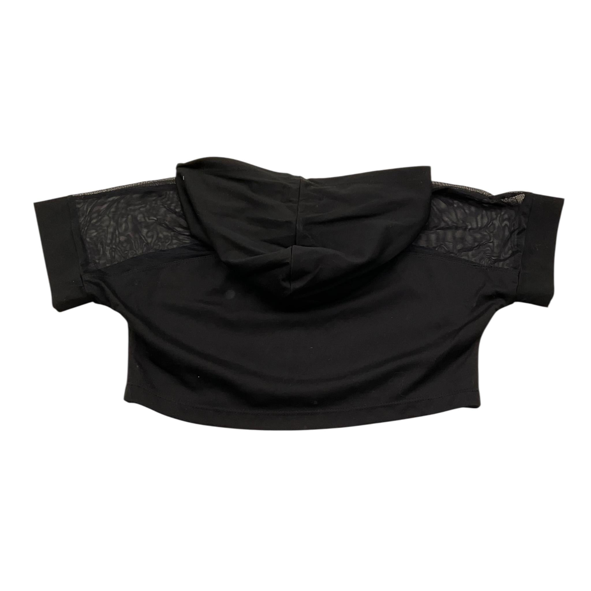 Monnalisa t-shirt Tinta Unita con Cappuccio E Trasparenze per Bambina 41E611 NERO MONNALISA 