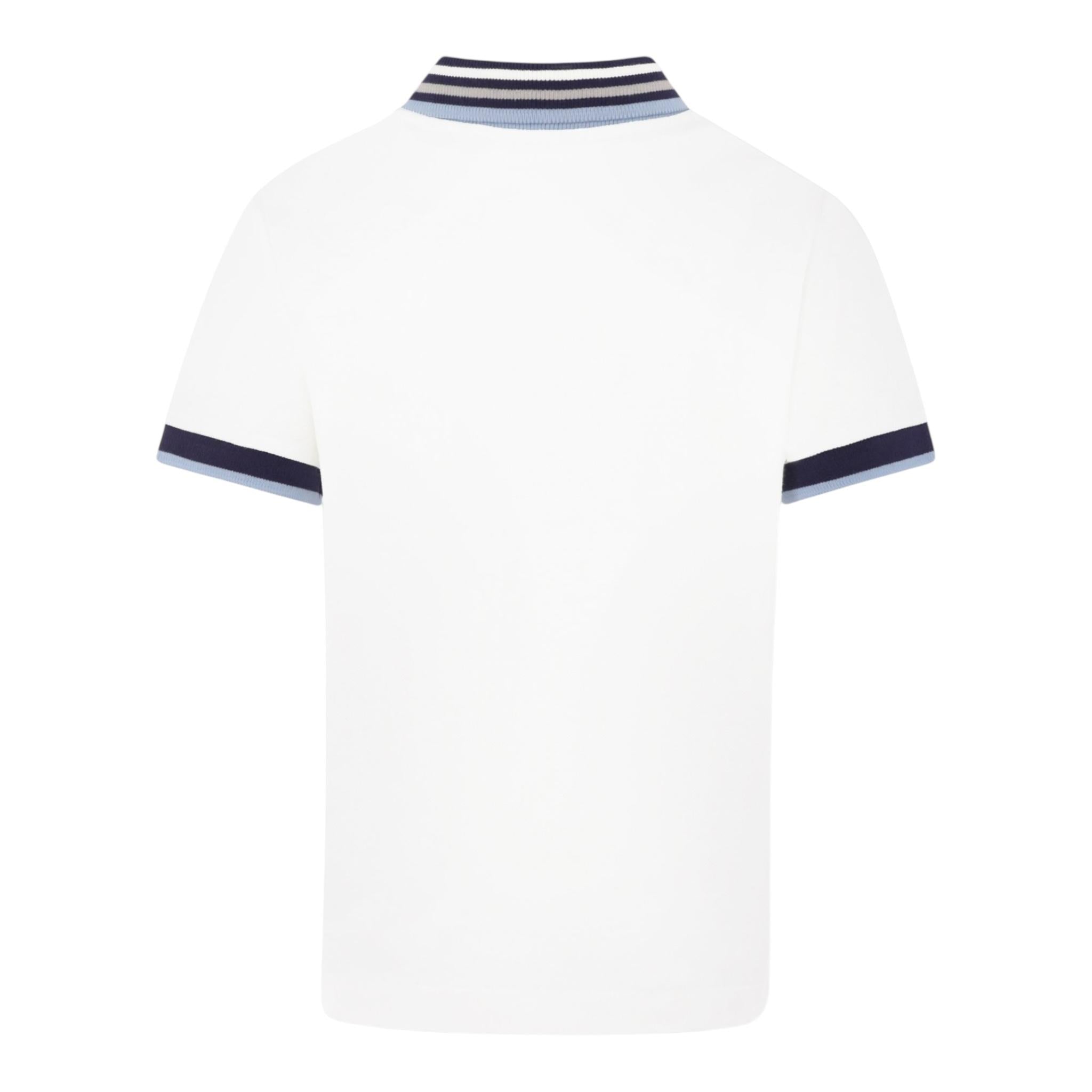 Fay Polo Tinta Unita con Stampa per Bambino FW8P61 BIANCO FAY 