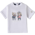 Minibanda T-Shirt Girocollo Tinta Unita con Stampa per Neonato 3B613 BIANCO MINIBANDA 