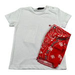 Manuel Ritz T-Shirt Girocollo tinta unita con Stampa E Bandana Bianco per Neonato MR3124X BIANCO MANUEL RITZ 