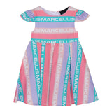 Marc Ellis Mehrfarbiges Kleid mit halblangen Ärmeln Mehrfarbiges Logo für Mädchen