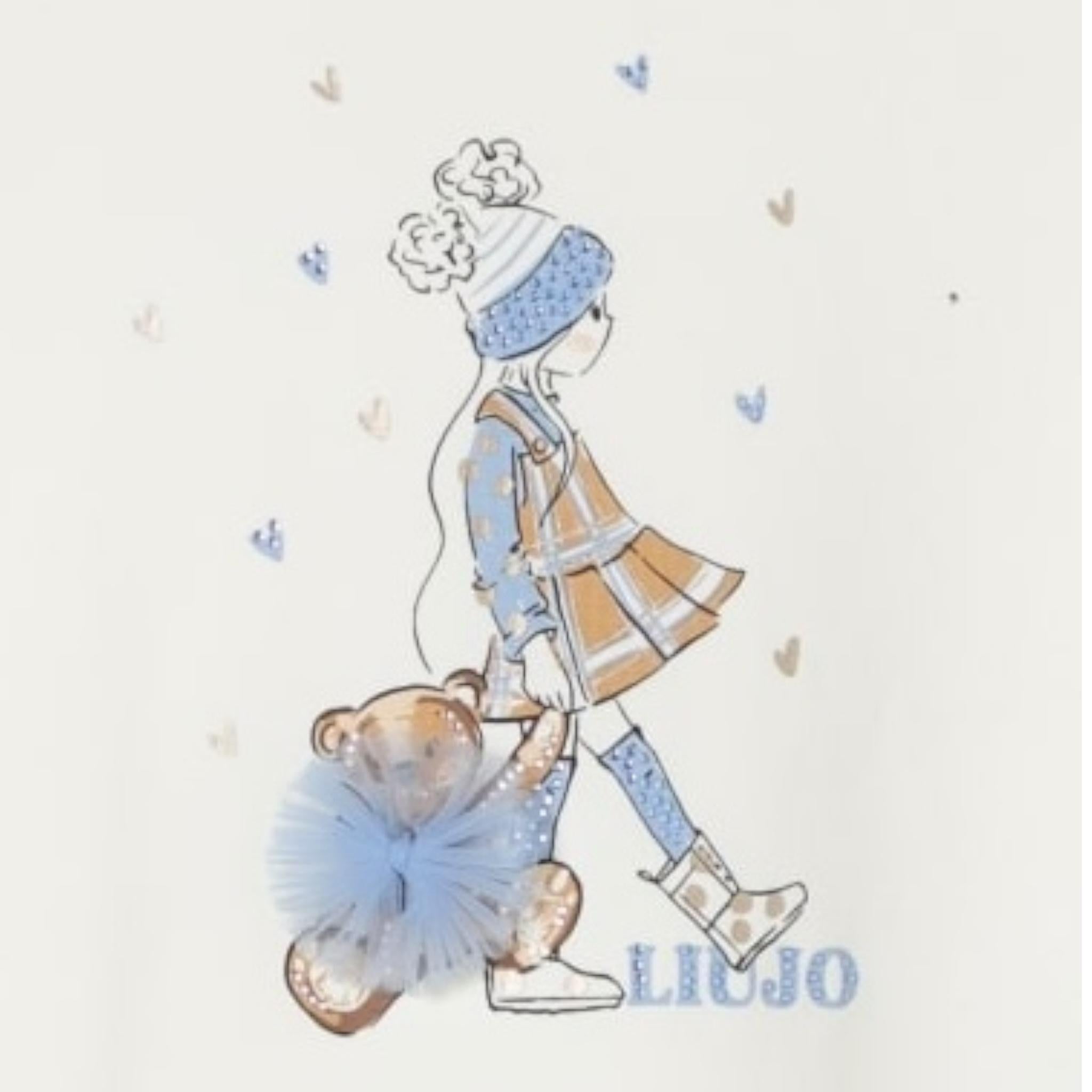 LIU JO shirt girocollo tinta unita con stampa Panna per Bambina KF4066J0088 PANNA LIU JO 