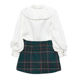 ABEL & LULA completo camicia-gonna bicolore Bianco/verde per Bambina 5546X BIANCO/VERDE ABEL & LULA 