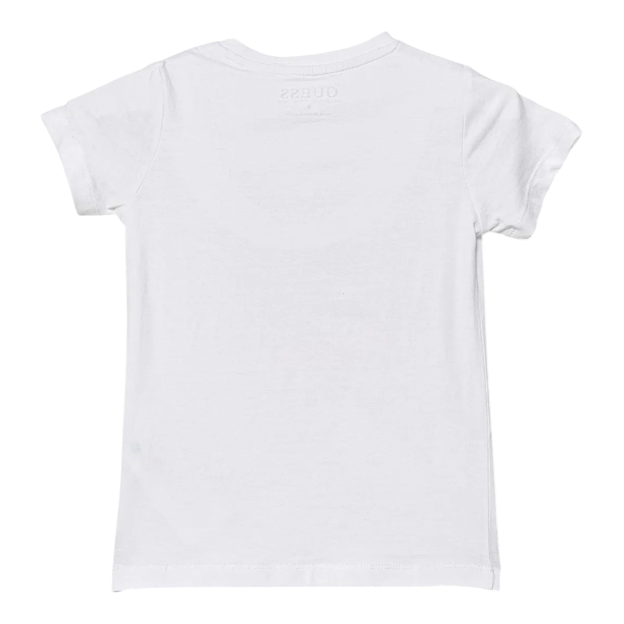 Guess T-Shirt Girocollo Tinta Unita con Stampa per Bambina K5RI06K6YW4J BIANCO GUESS 