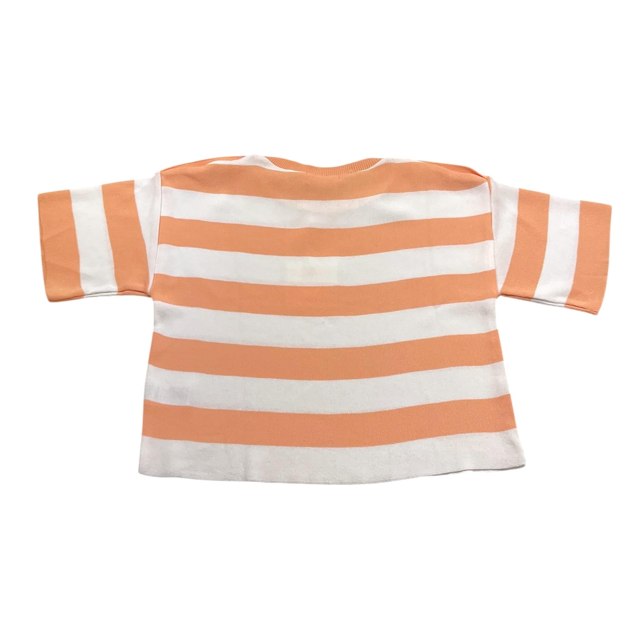 Vicolo T-Shirt Tinta Unita con Fantasia A Righe per Bambina 3146WY00175 PESCA VICOLO 