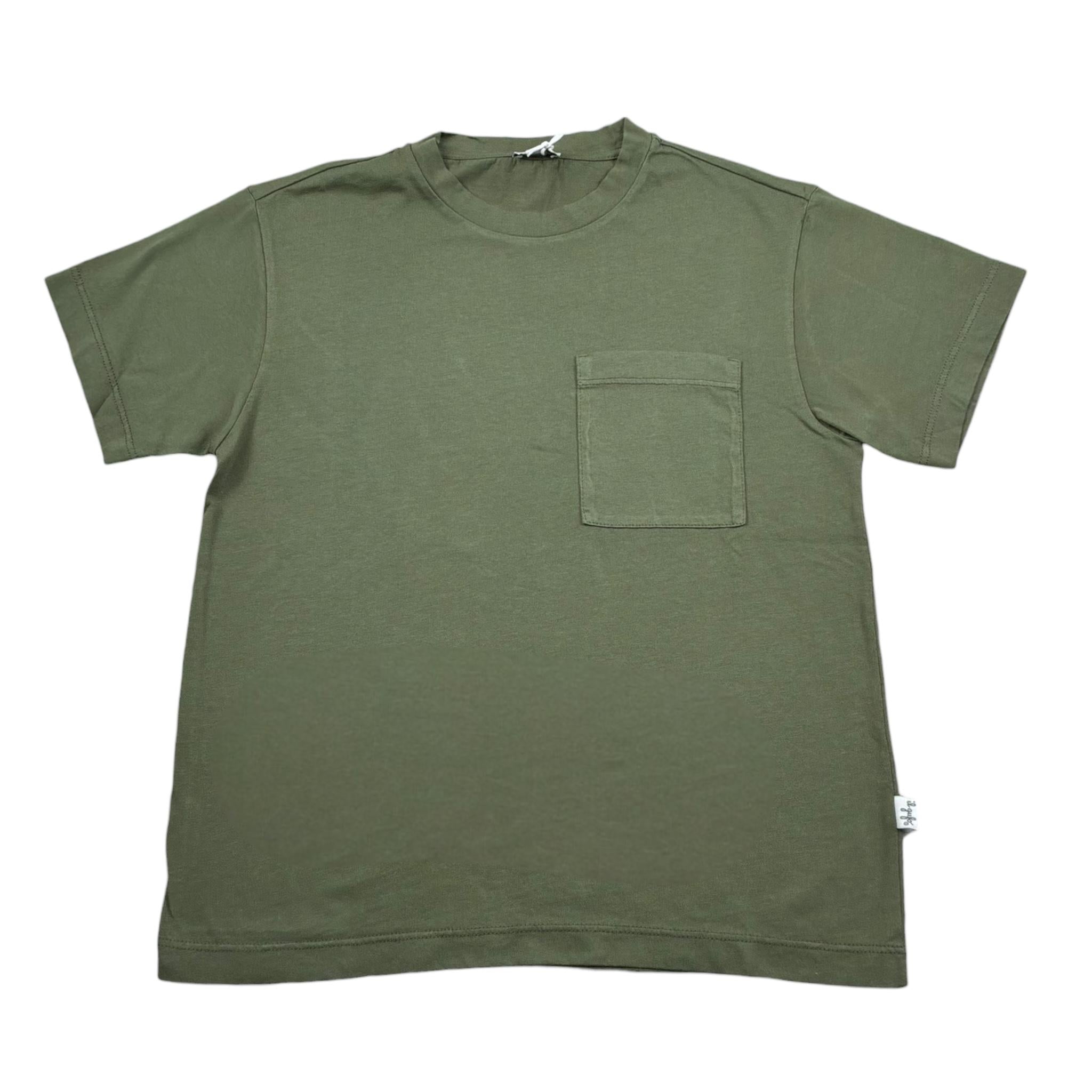 Il Gufo T-Shirt Girocollo Tinta Unita con Taschino per Bambino P25TS467M7070 VERDE IL GUFO 