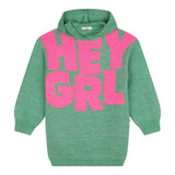 BillIEBLUSH abito tinta unita con cappuccio manica lunga e stampa Verde per Bambina U20512 VERDE BillIEBLUSH 