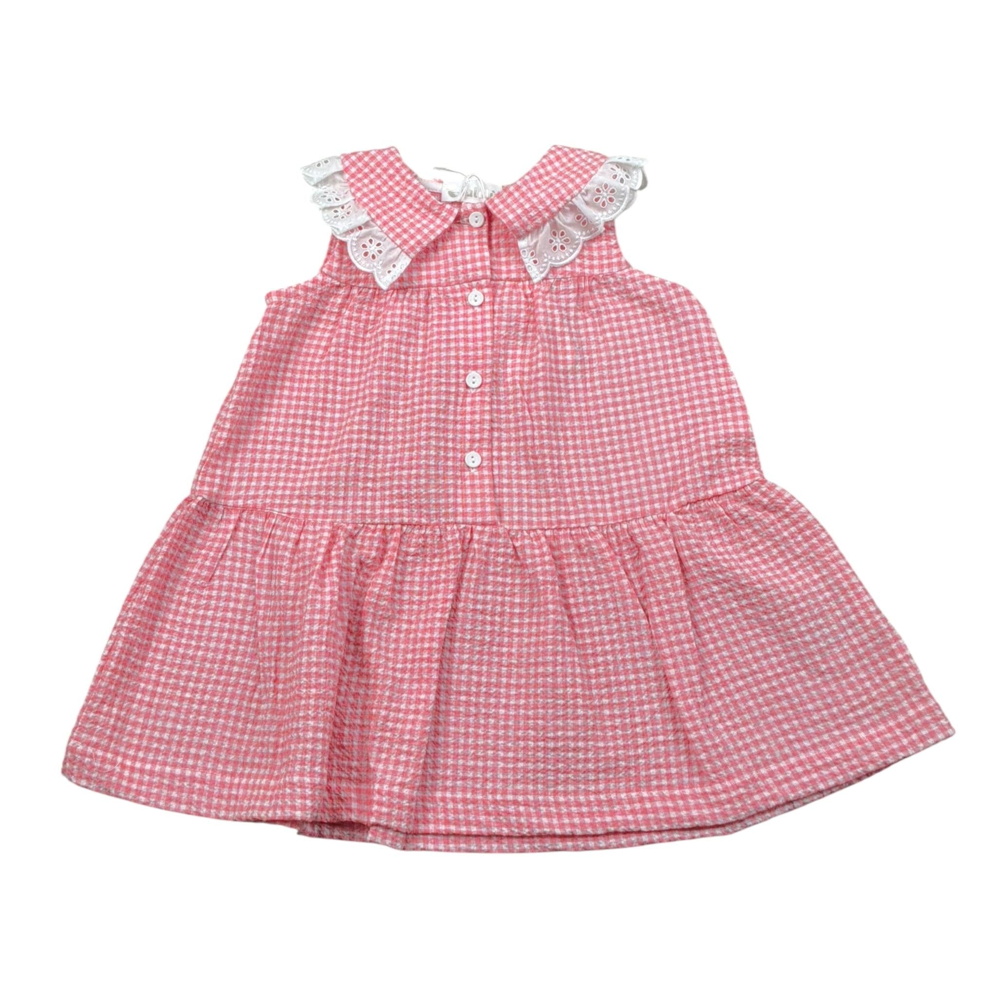 Lalalu' Abito Tinta Unita con Fantasia A Righe per Neonata VTL14P ROSA LALALU' 