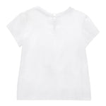 Monnalisa T-Shirt Girocollo Tinta Unita con Brillantini per Neonata 39E610 BIANCO MONNALISA 