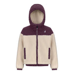 K-WAY giubbino bicolore teddy con cappuccio Viola/panna per Bambina K3124LW VIOLA/PANNA K-WAY 
