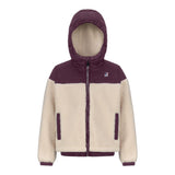 K-WAY giubbino bicolore teddy con cappuccio Viola/panna per Bambina K3124LW VIOLA/PANNA K-WAY 