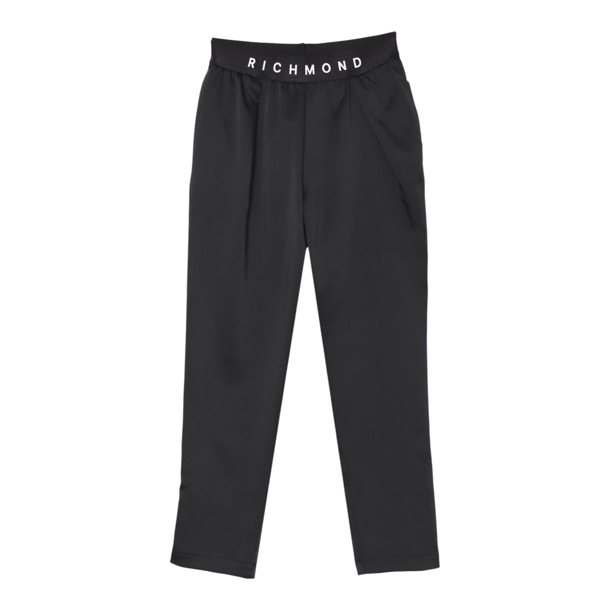 John Richmond Pantalone Tinta Unita con Elastico In Vita per Bambina RGP25207PA NERO JOHN RICHMOND 