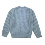 SUN68 maglia girocollo tinta unita con ricamo logo Azzurro per Bambino K44355XX AZZURRO SUN68 