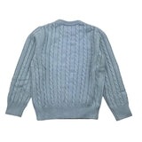 SUN68 maglia girocollo tinta unita con ricamo logo Azzurro per Bambino K44355XX AZZURRO SUN68 