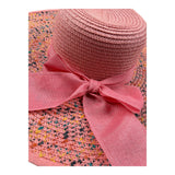 Fun & Fun Cappello In Paglia Tinta Unita con Fiocco per Bambina FNJAC12218 ROSA FUN & FUN 