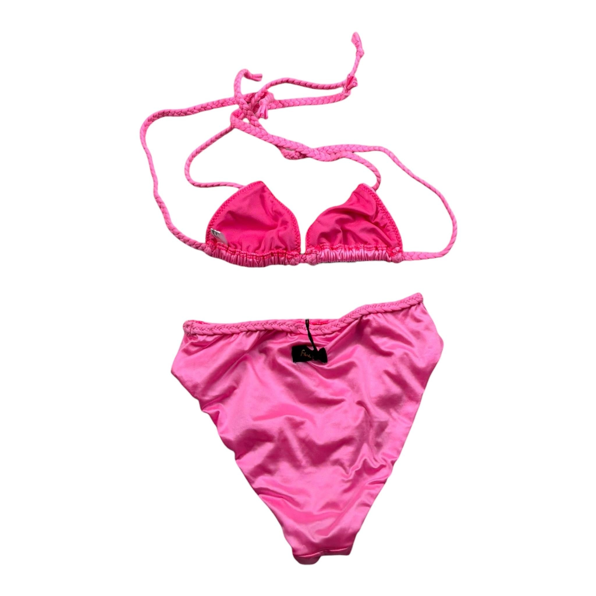 F**K Costume 2 Pezzi Slip-Triangolo Tinta Unita per Bambina FJ241000PK ROSA FLUO F**K 