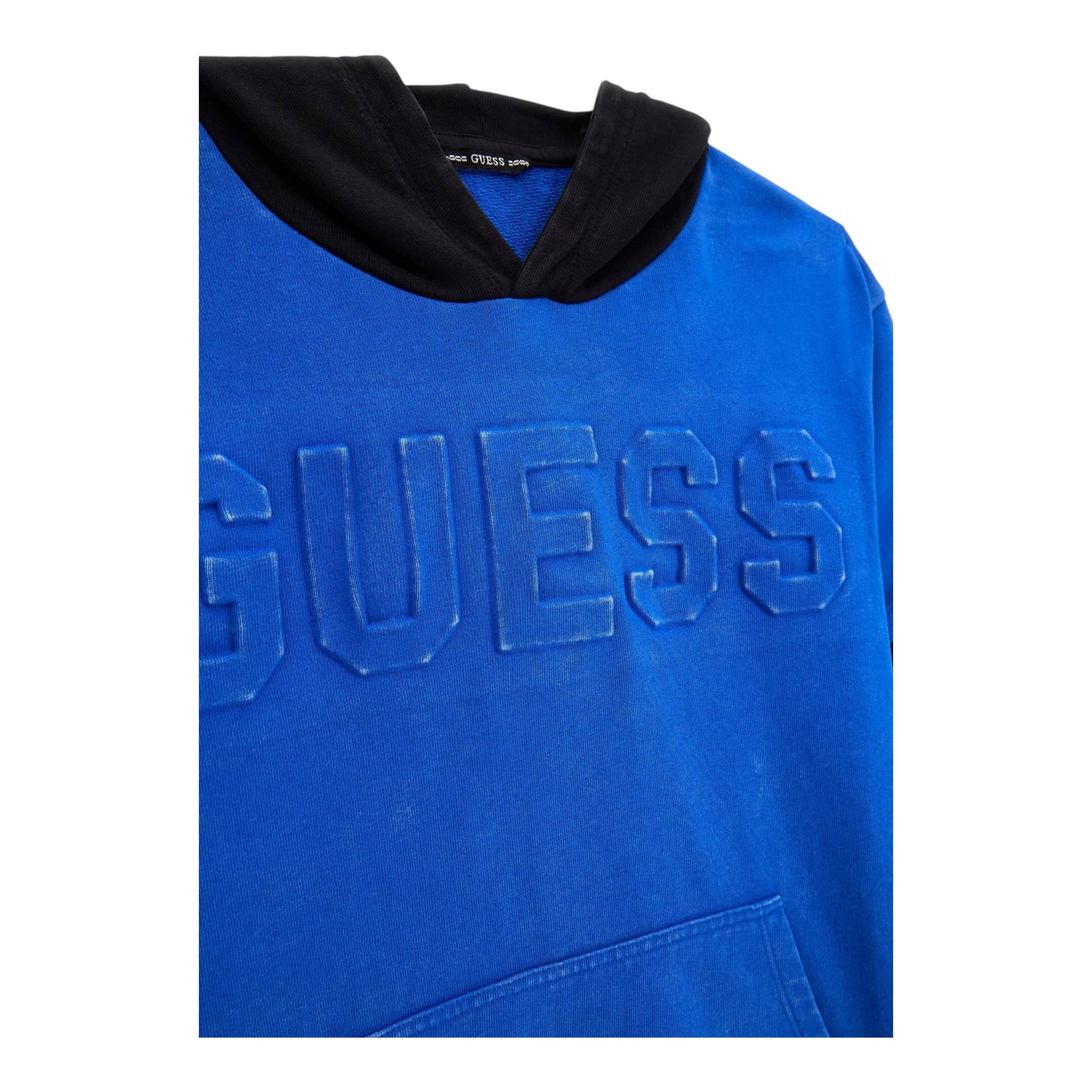 GUESS felpa bicolore con maniche in contrasto e cappuccio Blu/nero per Bambino L4YQ01KA6R3 BLU/NERO GUESS 