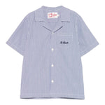 Saint Barth Camicia Mezza Manica Fantasia A Righe per Bambino KALE002 BLU SAINT BARTH 