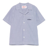 Saint Barth Camicia Mezza Manica Fantasia A Righe per Bambino KALE002 BLU SAINT BARTH 