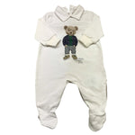 LE BEBE' tutina manica lunga tinta unita con orso Bianco per Neonato LBB4382 BIANCO LE BEBE' 