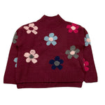 IL GUFO maglia girocollo tinta unita con ricami fiori Bordeaux per Bambina A24AMA471EM220 BORDEAUX IL GUFO 