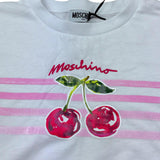 Moschino T-Shirt Modello Crop Tinta Unita con Stampa per Bambina HDM06Y BIANCO MOSCHINO 