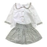 BABIDU completo 2pz gonna-camicia bicolore Bianco/verde per Bambina 93667 BIANCO/VERDE BABIDU 