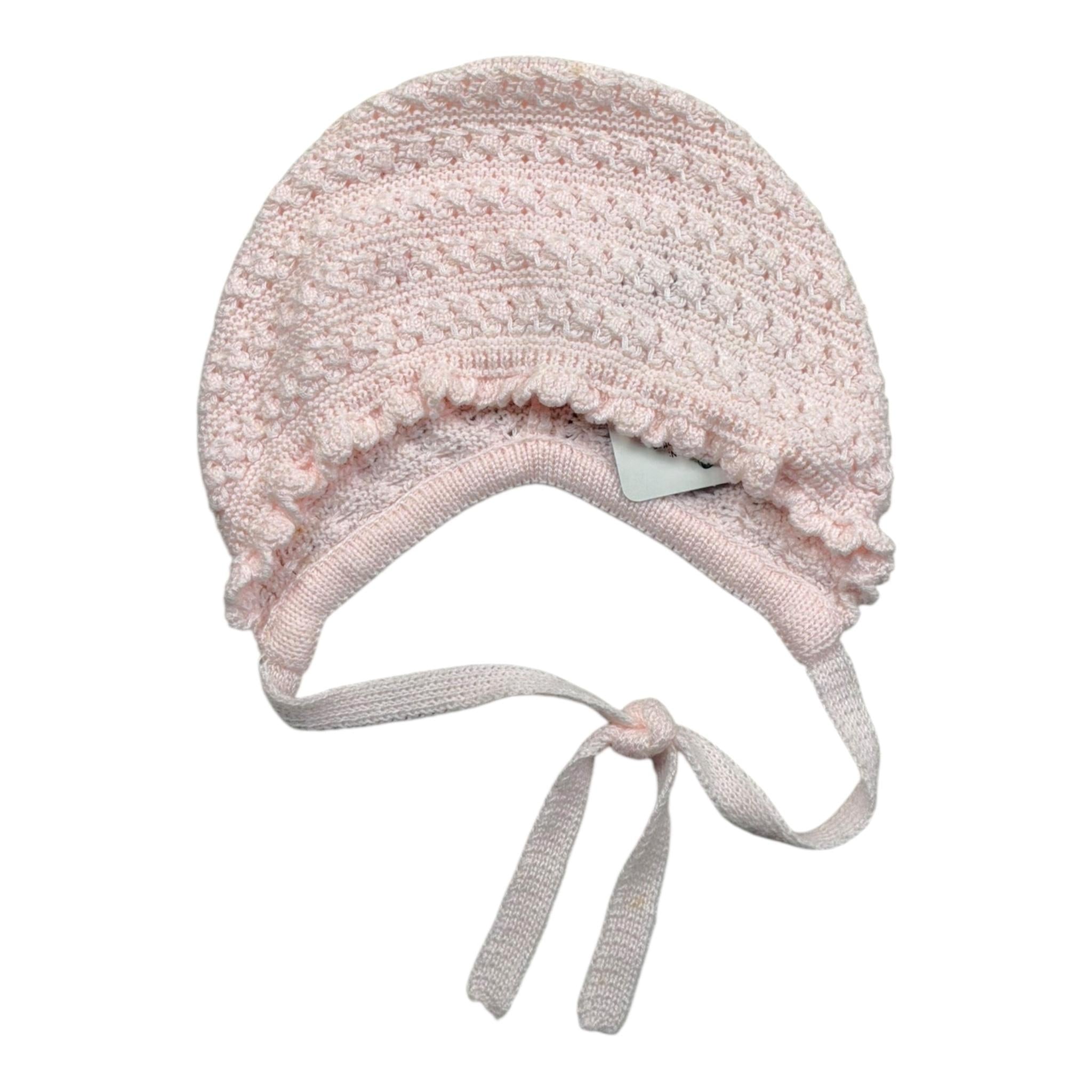 Granlei Cappello Tinta Unita con Ricami per Neonata 12588 ROSA GRANLEI 