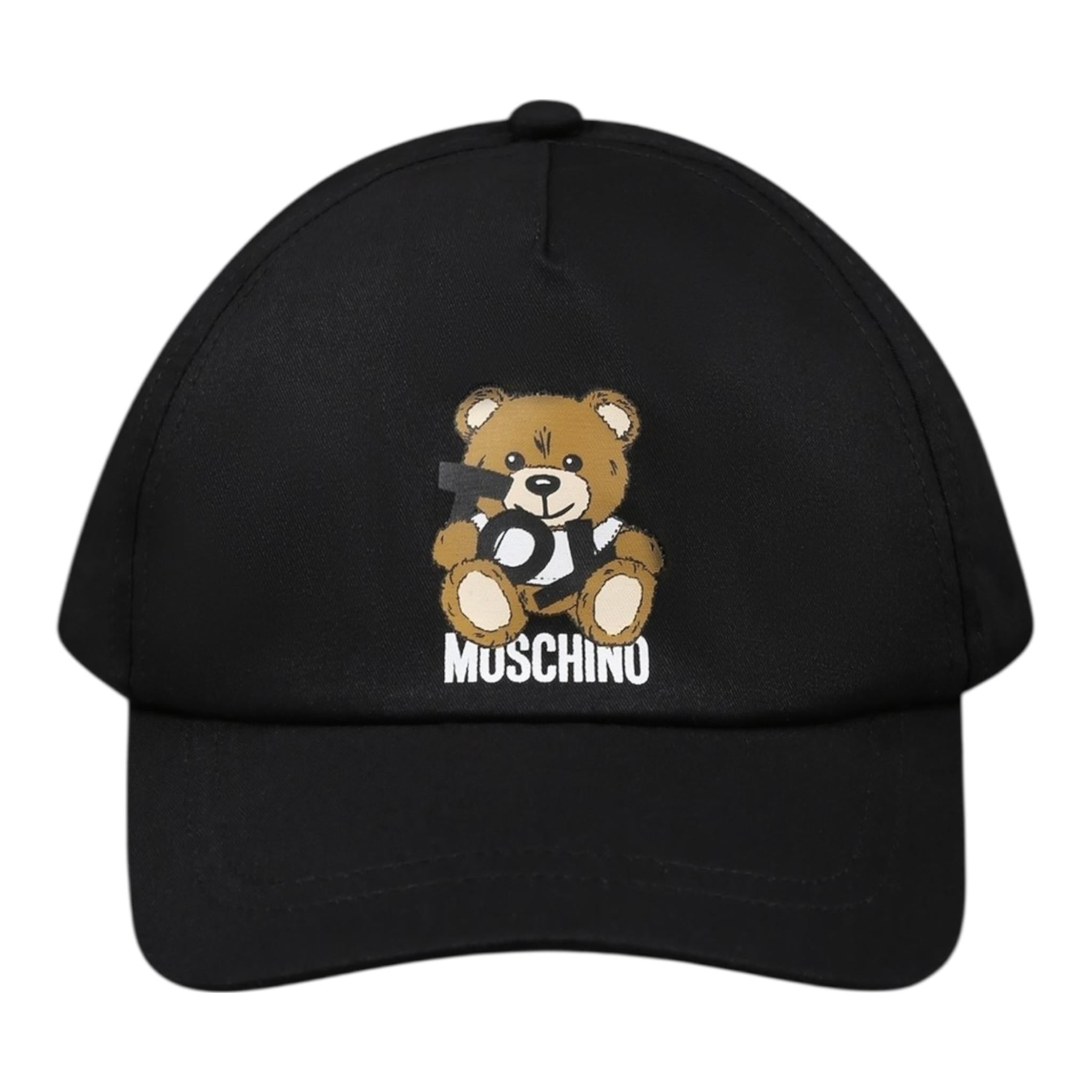 Moschino Berretto Fantasia Quadretti con Stampa per Bambino HWX01N NERO MOSCHINO 