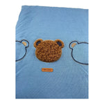 BARCELLINO coperta bicolore cn ricami Blu/marrone per Neonato 105417 BLU/MARRONE BARCELLINO 