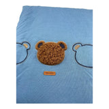 BARCELLINO coperta bicolore cn ricami Blu/marrone per Neonato 105417 BLU/MARRONE BARCELLINO 