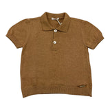 Le Bebe' Poloshirt, halbarm, einfarbig, beige, für Neugeborene