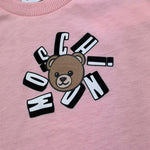 Moschino T-Shirt Girocollo Tinta Unita con Stampa per Neonata MXM047 ROSA MOSCHINO 