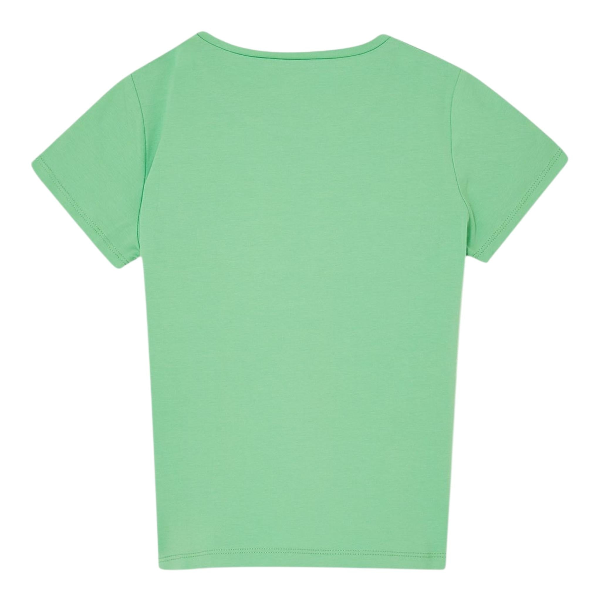Liu Jo T-Shirt Girocollo Tinta Unita con Logo per Bambina GA5116 VERDE LIU JO 