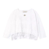 Twinset Schlichter Pullover mit weißer Stickerei für Mädchen