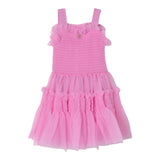 Twinset Einfarbiges ärmelloses Kleid mit rosa Tüll für Baby Mädchen