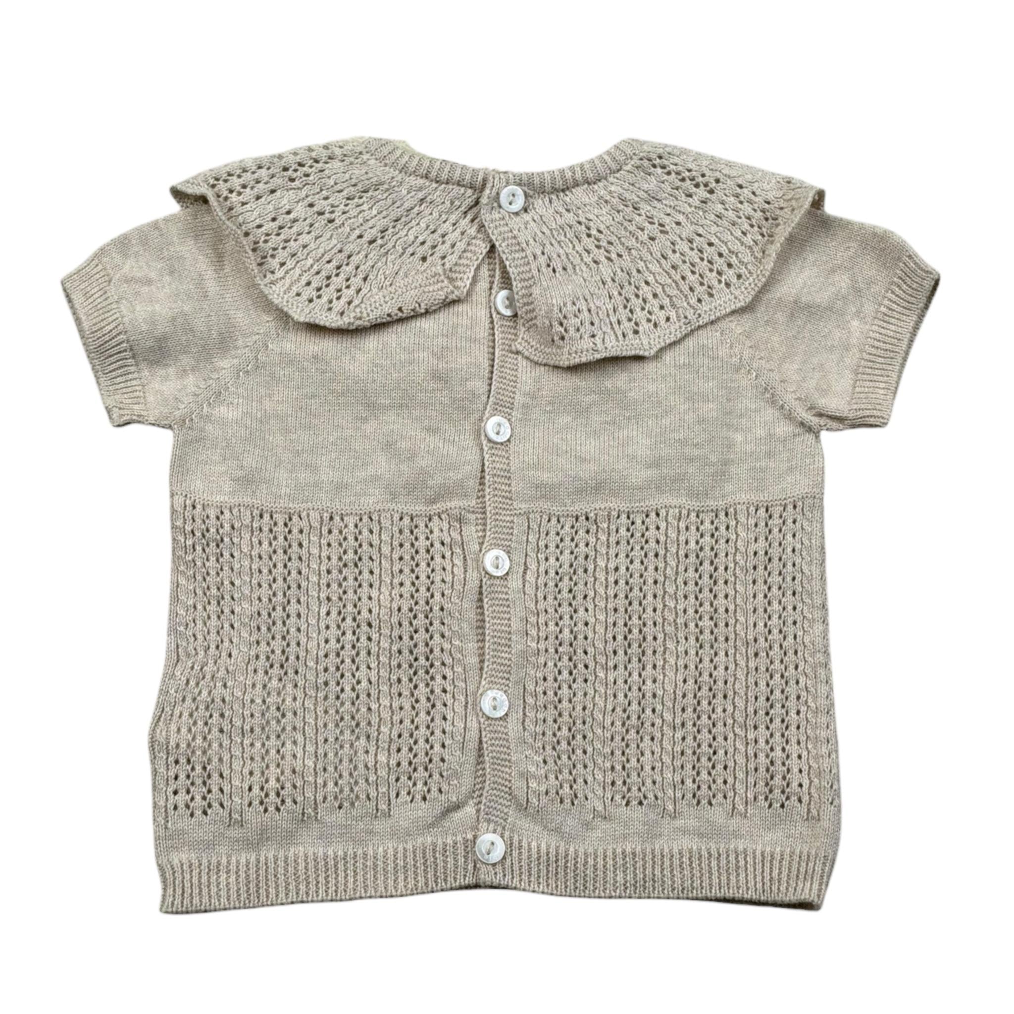 Wedoble T-Shirt Tinta Unita con Colletto Traforato per Neonata V2506302B BEIGE WEDOBLE 