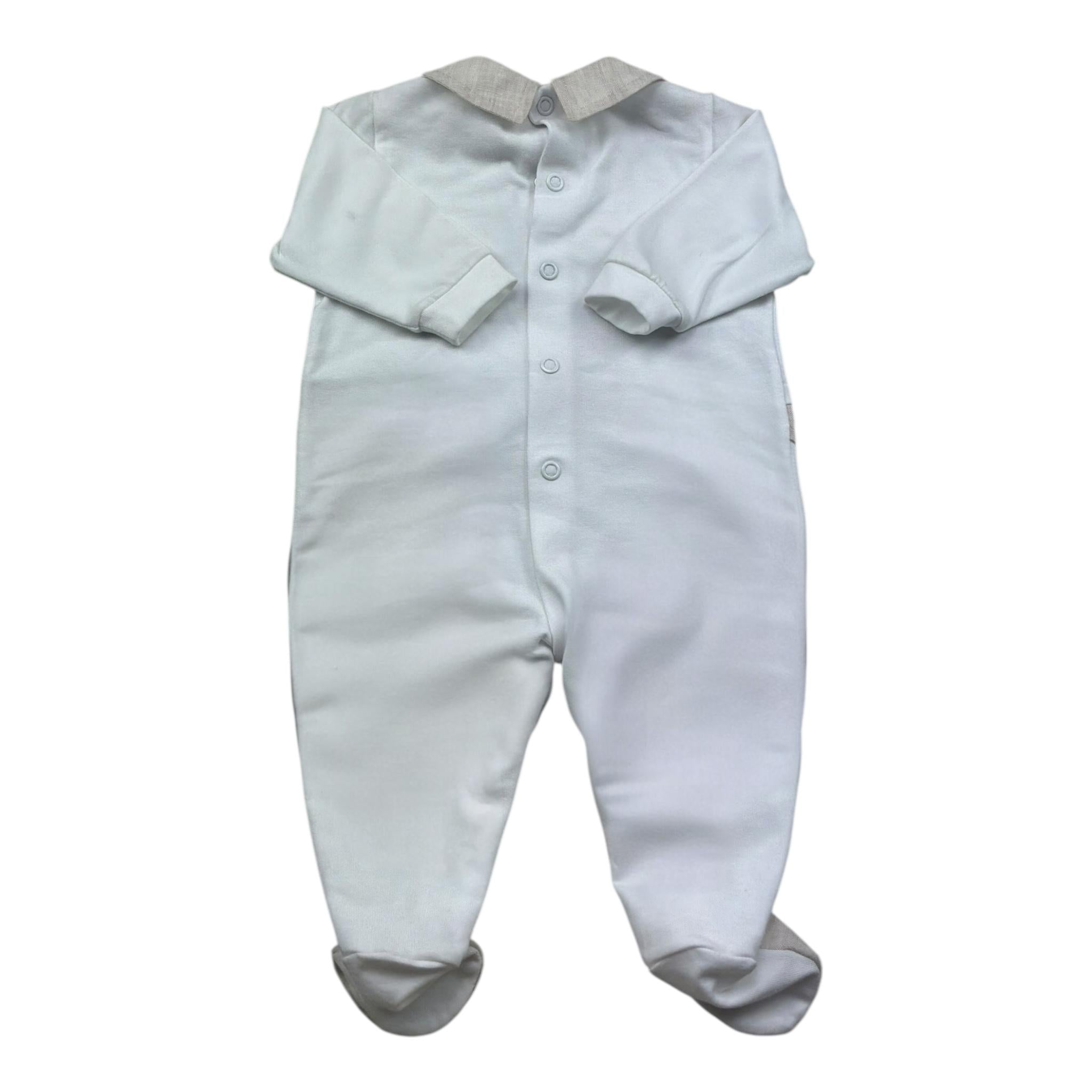 I Delfi Tutina Manica Lunga Tinta Unitacon Profili In Contrasto per Neonato 25P5230 BIANCO I DELFI 