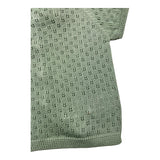 Wedoble Grünes, einfarbiges, durchbrochenes Strick-T-Shirt für Babys (Jungen)
