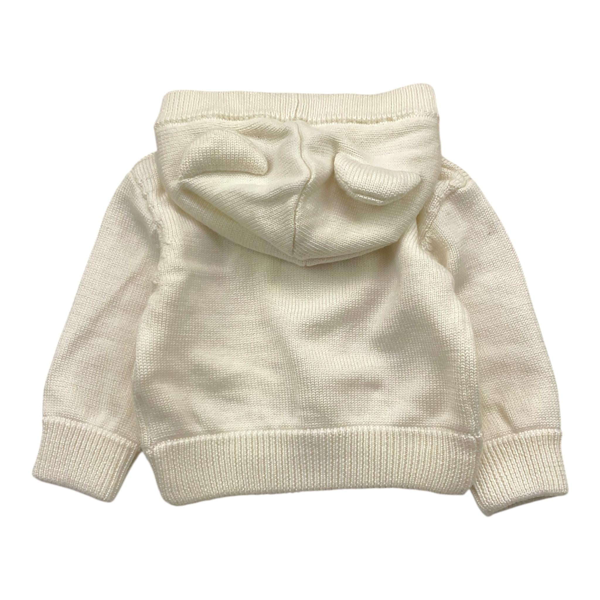 MOSCHINO cardigan tinta unita con stampa e cappuccio Panna per Neonato MUW00 PANNA MOSCHINO 