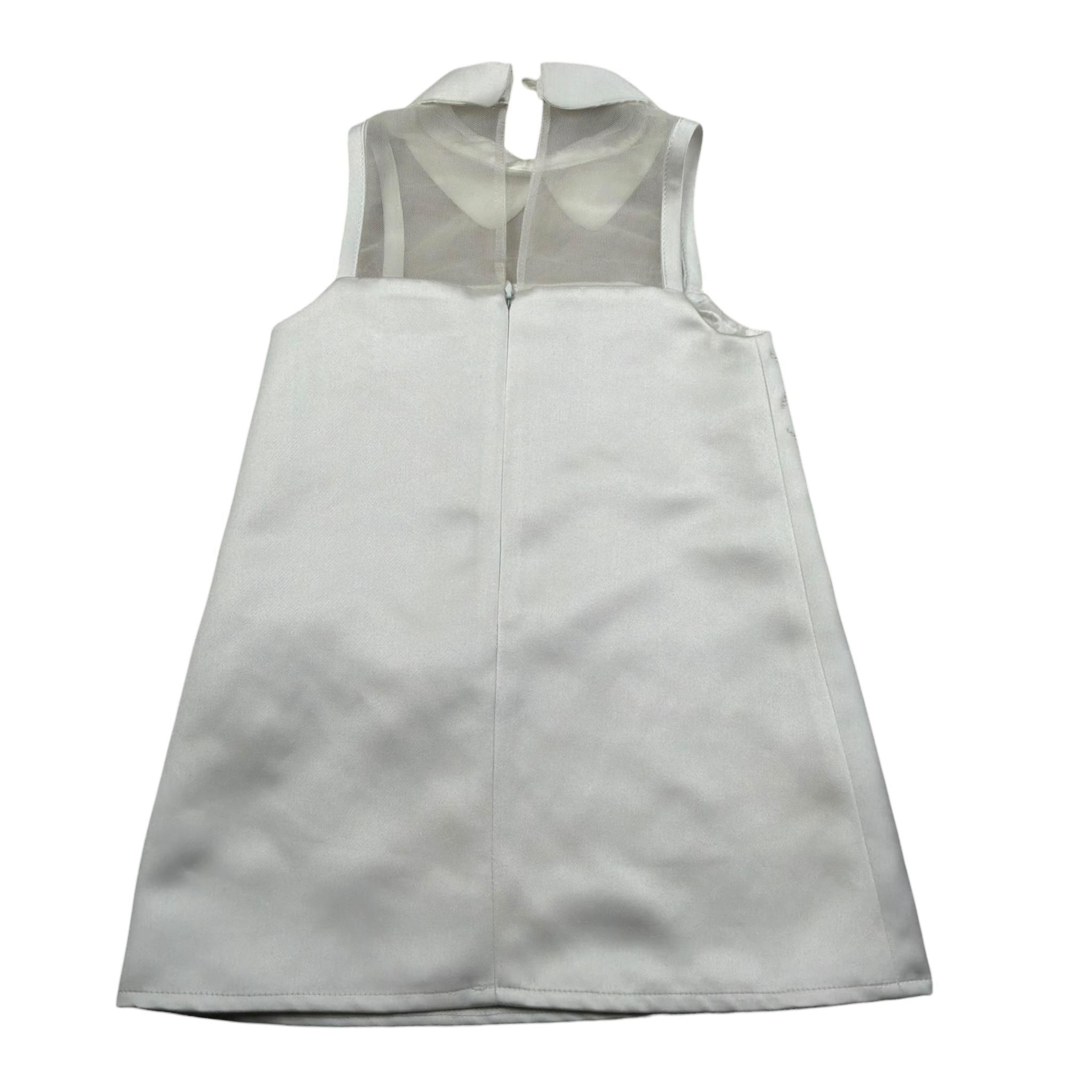 Elisabetta Franchi Abito Giromanica Tinta Unita con Brillantini per Bambina EFAB618XX BIANCO ELISABETTA FRANCHI 