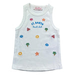Saint Barth Canotta Tinta Unita con Stampa per Bambina BLUEJR BIANCO SAINT BARTH 