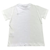 Cesare Paciotti Einfarbiges Rundhals-T-Shirt mit weißem Logo-Print für Kinder