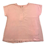 Zhoe &amp; Tobiah – Einfarbiges T-Shirt mit Rundhalsausschnitt und transparenter Rückseite in Rosa für Mädchen